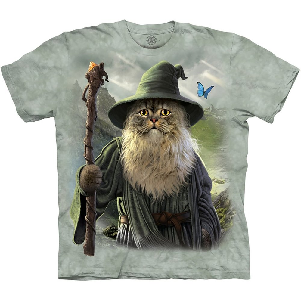 Catdalf Cat Kittens Butterfly Lord Rings Frodo Cute Cats Mountain T-Shirt S-3X